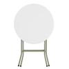 24" Round Granite White Heavy-Duty Blow Molded Standard Height Plastic Folding Table. White Top Kitchen Table Folding Table Beer Pong Table Cocktail Tables For Parties Dining Table Party Tables For Events view 3