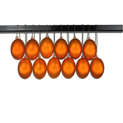 12 Pack 60mm 2.5" Matte Orange Ball Ornament UV Coated with Wire