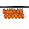 12 Pack 60mm 2.5" Matte Orange Ball Ornament UV Coated with Wire view 1