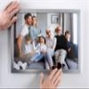 10x10 Frame Silver Real Wood Picture Frame Width 0.75 Inches | Interior Frame Depth 0.5 Inches | Stainless Silver Modern Photo Frame Complete with UV Acrylic, Foam Board Backing & Hanging Hardware view 2