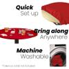 Feltectors Felt Card Table Red Game Cover Tablecloth Elastic Fitted Fits Round Tables 36 to 48 inches (Red, 36) view 4