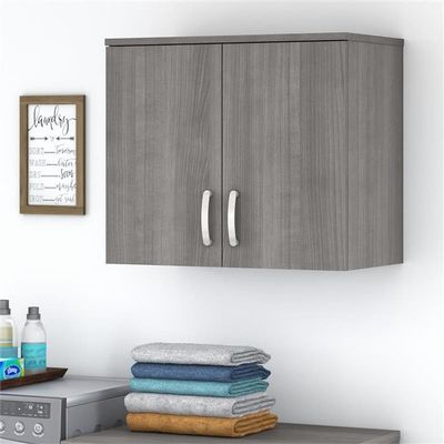 Bush Business Furniture Universal Storage Laundry Room Wall Cabinet with Doors and Shelves, Platinum Gray (LNS428PG-Z)
