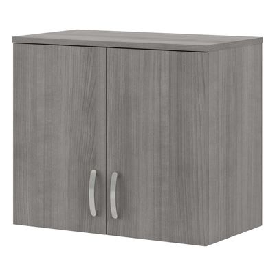 Bush Business Furniture Universal Closet Wall Cabinet with Doors and Shelves in Platinum Gray