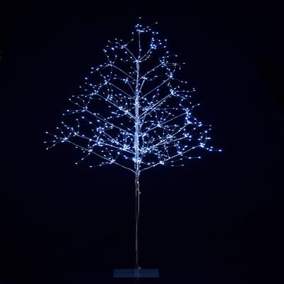 6' Silver Branch Tree Pure White LEDs