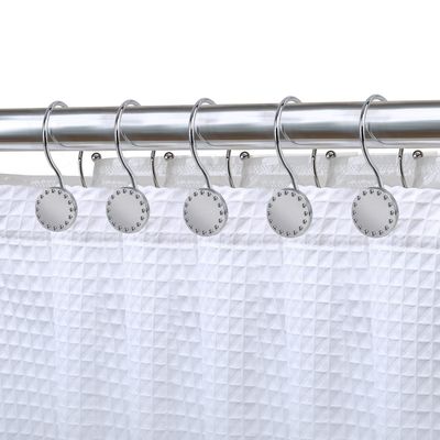 Utopia Alley Shower Hooks, Double Shower Curtain Hooks for Bathroom, Crystal Design, Set of 12 Polished Chrome