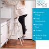 BIRDROCK HOME 3 Step Compact Steel Step Ladder - Sturdy Thin Folding Stool - Anti-Slip Steps - Great for Your Kitchen, Pantry, Closets, or Home Office - Indoor Stool - Silver view 2
