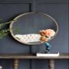 A&B Home Round Wood Mirror - 28" Wall Mounted Mirror Home Decor Wall Mirror, Bathroom Bedroom Living Room Entryway Accent Mirror view 3