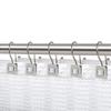 Shower Hooks - Double Shower Curtain Rings for Bathroom - Rust Resistant Shower Curtain Hooks for Shower Curtain or Liner - Shower Curtain Rings with Crystal Design - Set of 12, Brushed Nickel view 1