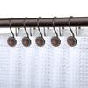 Utopia Alley Shower Hooks - Double Shower Curtain Rings for Bathroom - Rust Proof Shower Curtain Hooks for Shower Curtain, Liner - Shower Curtain Rings with Crystal Design, Set of 12 Oil Rubbed Bronze view 1