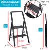 BIRDROCK HOME 2 Step Slim Aluminum Step Ladder - Sturdy Thin Folding Stool - Anti-Slip Steps - Great for Your Kitchen, Pantry, Closets, or Home Office - Indoor Stool - Black view 3