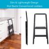 BIRDROCK HOME 2 Step Slim Aluminum Step Ladder - Sturdy Thin Folding Stool - Anti-Slip Steps - Great for Your Kitchen, Pantry, Closets, or Home Office - Indoor Stool - Black view 4