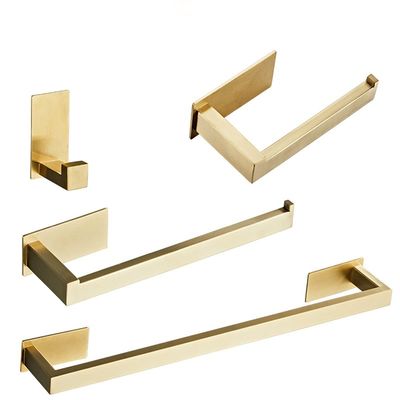 TYQXSH Bathroom Hardware Set, Robe Hook, Towel Bar, Toilet Paper Holder (Color : G 4 Pieces)