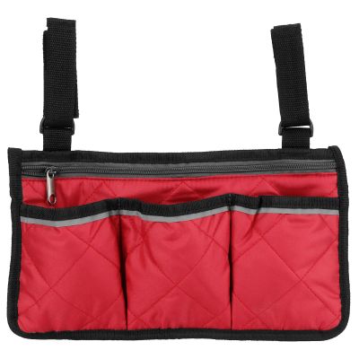 Aqur2020 Wheelchair Side Hanging Bag, Arm Rest Pouch Chair Storage Bag Organizer for Walkers, Rollators, Scooters, Office(Red Wine)