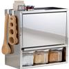 Otake Sangyo YMG-008 Spice Rack with 3 Seasoning Pots, Tsubamesanjo, Stainless Steel, Silver, 11.4 x 6.1 x 15.7 inches (29 x 15.5 x 40 cm), Magnetic, Slim Hidden Storage Case, Made in Japan view 1