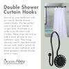 Utopia Alley Shower Hooks - Double Shower Curtain Rings for Bathroom - Rust Resistant Shower Curtain Rings with Crystal Design - Set of 12, Matte Black view 2