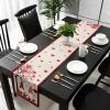 Valentines Day Burlap-Cotton Table Runner 70 Inches Long, Gnomes Love Tree Rustic Red Plaid Farmhouse Table Runners, Outdoor Dining Spring Holiday Tablerunner Tablecloths Decor for Party/Wedding view 4