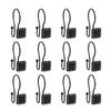 Shower Hooks - Double Shower Curtain Rings for Bathroom - Rust Resistant Shower Curtain Hooks for Shower Curtain or Liner - Shower Curtain Rings with Crystal Design - Set of 12, Matte Black view 4
