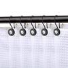 Shower Hooks - Double Shower Curtain Rings for Bathroom - Rust Resistant Shower Curtain Hooks for Shower Curtain or Liner - Shower Curtain Rings with Crystal Design - Set of 12, Matte Black view 1