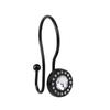 Shower Hooks - Double Shower Curtain Rings for Bathroom - Rust Resistant Shower Curtain Hooks for Shower Curtain or Liner - Shower Curtain Rings with Crystal Design - Set of 12, Matte Black view 3