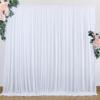 10 ft x 7 ft Wrinkle Free White Backdrop Curtain for Wedding Parties, Polyester Photography Backdrop Drapes for Birthday Parties Stage Backdrop Stand, White Background Curtains, 5x7FT 2 Panels view 1