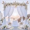 10 ft x 7 ft Wrinkle Free White Backdrop Curtain for Wedding Parties, Polyester Photography Backdrop Drapes for Birthday Parties Stage Backdrop Stand, White Background Curtains, 5x7FT 2 Panels view 4