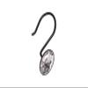 Utopia Alley Shower Curtain Hooks for Bathroom, Rust Resistant Shower Curtain Hooks Rings, Crystal Design, Set of 12 Black view 2