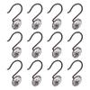 Utopia Alley Shower Curtain Hooks for Bathroom, Rust Resistant Shower Curtain Hooks Rings, Crystal Design, Set of 12 Black view 4