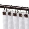 Shower Hooks - Double Shower Curtain Rings for Bathroom - Rust Resistant Shower Curtain Hooks for Shower Curtain or Liner - Shower Curtain Rings with Crystal Design - Set of 12, Oil Rubbed Bronze view 1