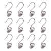 Utopia Alley Shower Hooks - Shower Curtain Rings for Bathroom - Rust Resistant Shower Curtain Hooks for Shower Curtain or Liner - Shower Curtain Rings with Crystal Design - Set of 12, Polished Chrome view 4