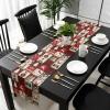 Christmas Plaid Burlap-Cotton Table Runner 72 Inches Long, Red Snowflake Snowman Xmas Tree Farmhouse Table Runners, Outdoor Dining Buffalo Plaid Holiday Tablerunner Spring Tablecloths for Wedding view 4