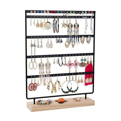 XIANGGUI 1983 Jewelry Towers Earrings Holder 5 Layers Jewelry Organizer Display Tree Earrings Stand with Wooden Base Stand Hanging Earrings Ear Stud Rack Jewelry Boxes (Color : Black-5)