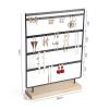 XIANGGUI 1983 Jewelry Towers Earrings Holder 5 Layers Jewelry Organizer Display Tree Earrings Stand with Wooden Base Stand Hanging Earrings Ear Stud Rack Jewelry Boxes (Color : Black-5) view 2