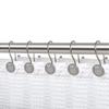 Utopia Alley Shower Hooks - Double Shower Curtain Rings for Bathroom - Rust Proof Shower Curtain Hooks for Shower Curtain, Liner - Shower Curtain Rings with Crystal Design - Set of 12, Brushed Nickel view 1