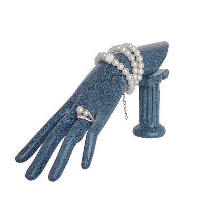 XIANGGUI 1983 Jewelry Towers Mannequin Hand Display Bracelet Jewelry Display Stand Holder Hand Form Resin Ring Display Stand Rack for Jewelry Accessories Jewelry Boxes (Color : Blue)
