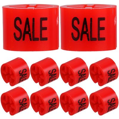 VILLCASE Hanger Sale Markers 100 Pcs Clothes Hanger Markers 0.39In Plastic Size Ring Crimp Tags for Color-Coding Clothing Sale Markers Display and Organization