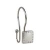 Shower Hooks - Double Shower Curtain Rings for Bathroom - Rust Resistant Shower Curtain Hooks for Shower Curtain or Liner - Shower Curtain Rings with Crystal Design - Set of 12, Brushed Nickel view 2