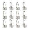 Shower Hooks - Double Shower Curtain Rings for Bathroom - Rust Resistant Shower Curtain Hooks for Shower Curtain or Liner - Shower Curtain Rings with Crystal Design - Set of 12, Brushed Nickel view 4