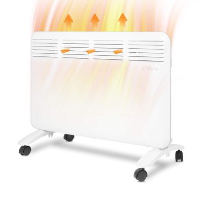 1500W Convection Panel Heater Under Desk, Freestanding/Wall Mountable Quiet Space Heater, Energy Efficient, Overheat Protection, No Fan, Blowing Electric Heater Suit for Bedroom, Bathroom, Office