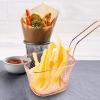 3 PCS Mini Fry Baskets, Mesh Wire French Fry Chip Basket Holder, Deep Fry Basket Food Strainer, Food Presentation Mesh Basket Kitchen Cooking Colander for Chips, Onion Rings, Chicken Wings view 3