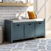 LUMISOL Organizer Storage Bench with Removable Cushion and 3 Flip Cubby for Entryway Hallway (Antique Navy) view 1