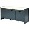 LUMISOL Organizer Storage Bench with Removable Cushion and 3 Flip Cubby for Entryway Hallway (Antique Navy) view 4