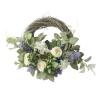 19inch Artificial Lavender Wreath with Peony and Green Leaves, Artificial Flower Eucalyptus Leaves Wreath for Front Door Wall Window Room Outdoor Wedding Party Decor view 1