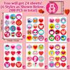 Partywind 24 Sheets Valentines Day Stickers Prize for Kids Classroom, Valentines Stickers for Kids Rewards Goodie Bag Stuffers, Cute Waterproof Stickers with Heart Animals (288 Styles) view 2