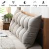 WANGPP Rectangular Large Bolster Headboard Backrest,Back Cushions for Bed Sofa Couch,Wedge Cushion Backrest,Lumbar Cushions,Reading Pillow Pearl Cotton, Removable Backrest Cushion view 3