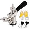 Dbgogo European Sankey S System Keg Coupler, 1/4'' Beer Barb Stainless Steel Probe Brass Body 5/16'' Gas Tailpiece Draft Kegerator Tap Dispenser with Safety Pressure Relief Valve Brewing Hose Clamp view 1