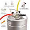 Dbgogo European Sankey S System Keg Coupler, 1/4'' Beer Barb Stainless Steel Probe Brass Body 5/16'' Gas Tailpiece Draft Kegerator Tap Dispenser with Safety Pressure Relief Valve Brewing Hose Clamp view 3