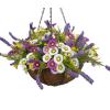 Bo Lala Home Decoration Hanging Basket Flowerpot Fake Lavender Artificial Daisy Purple and White Silk Flowers (Small Basket) view 4