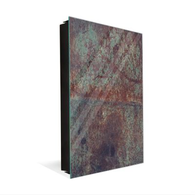 Concept Crystal 50 Keys Cabinet with Decorative Front Panel and Glass White Board KN04 Rusted Textures Series