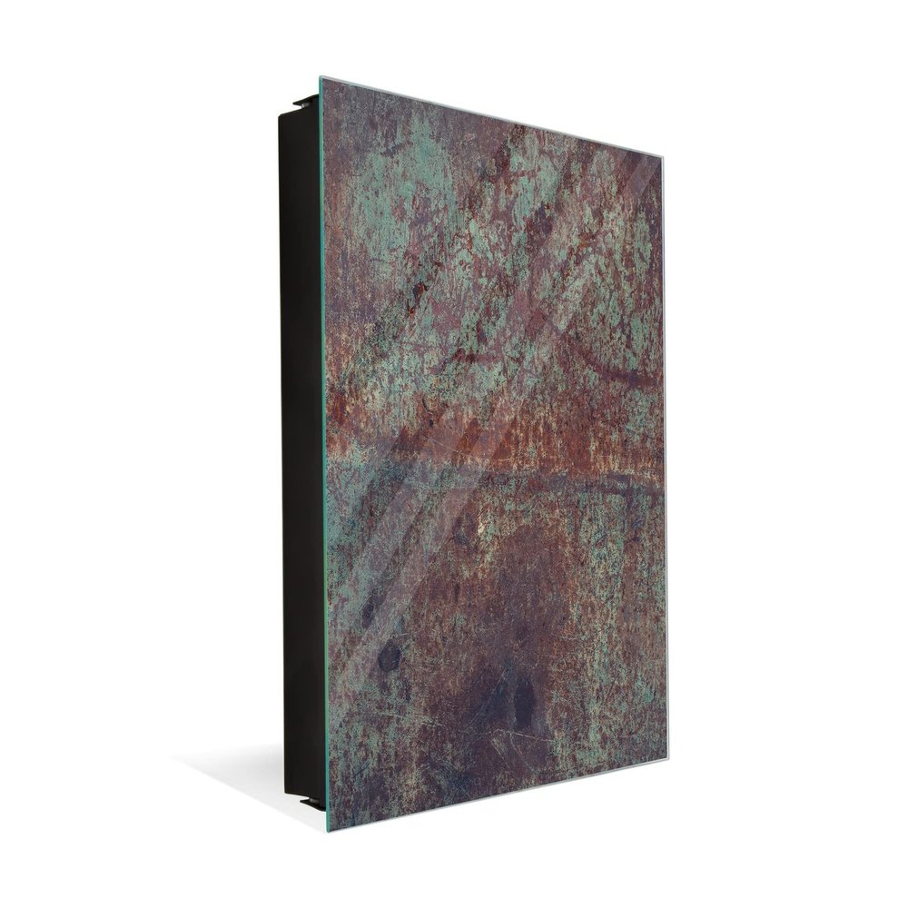 Concept Crystal 50 Keys Cabinet with Decorative Front Panel and Glass White Board KN04 Rusted Textures Series
