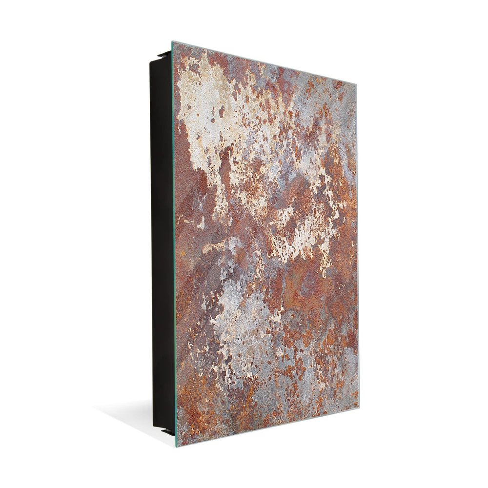 Concept Crystal 50 Keys Cabinet with Decorative Front Panel and Glass White Board KN04 Rusted Textures Series